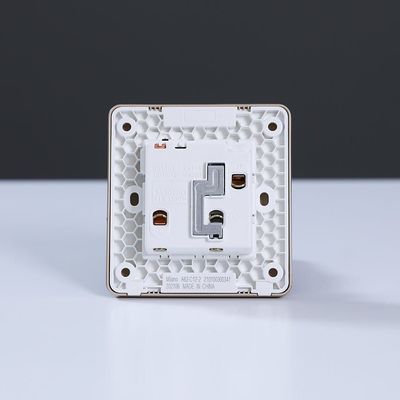 Milano 13A Single Switched Socket With Led Indicator-Gold