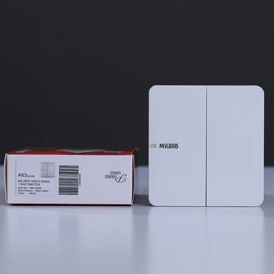 Milano 10A 2 Gang 1 Way Switch Wh Ps