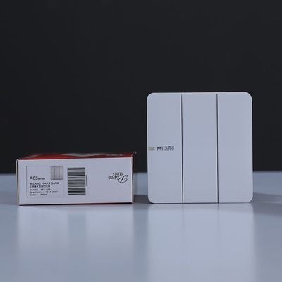 Milano 10A 3 Gang 1 Way Switch Wh Ps