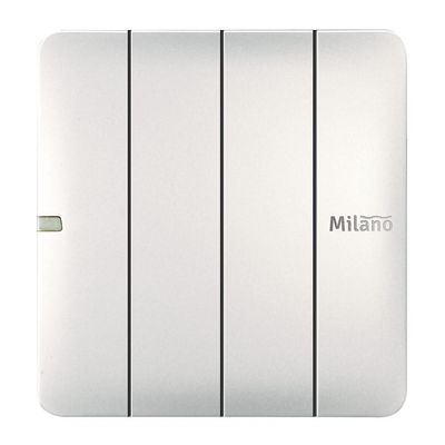 Milano 10A 4 Gang 1 Way Switch Wh Ps