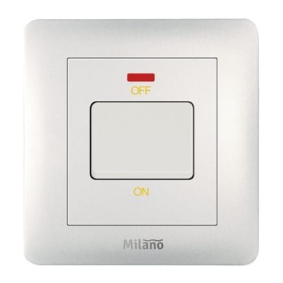 Milano 20A Dp Switch With Neon Wh Ps