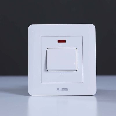 Milano 20A Dp Switch With Neon Wh Ps