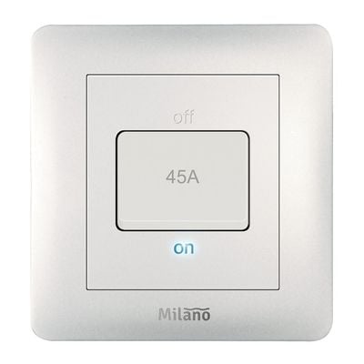Milano 45A Dp Switch With Led Indicator Wh Ps