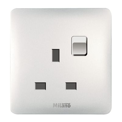 Milano 13A Single Switched Socket With Led Indicat-