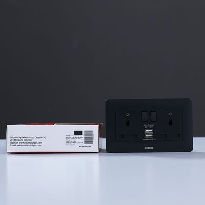 Milano 13A Dual Switched Socket With Usb Mblk