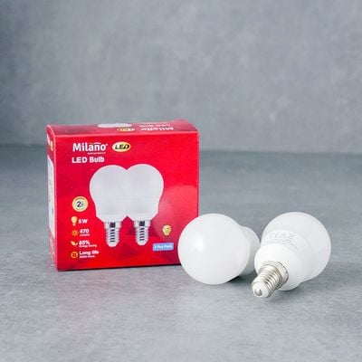 Milano LED Bulb 2Pcs Set 5W E-14 6500K