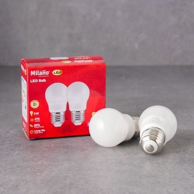 Milano LED Bulb 2Pcs Set 5W E-27 6500K