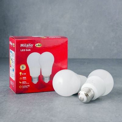 Milano LED Bulb 2Pcs Set 9W E-27 6500K