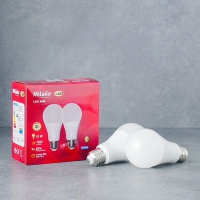 Milano LED Bulb 2Pcs Set 15W E-27 3000K
