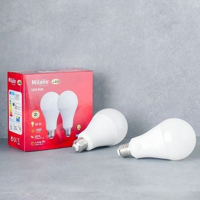 Milano LED Bulb 2Pcs Set 20W E-27 6500K