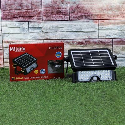 Milano Led Solar Wall Light 6000K 500Lm Flora