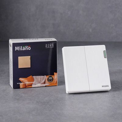 Milano 10A 2G 2W Switch Aura Wh