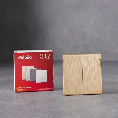 Milano 10A 2G 2W Switch Aura Gld