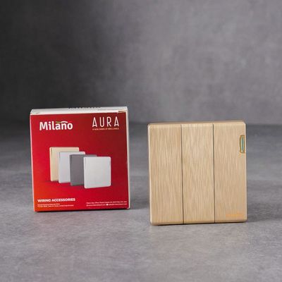 Milano 10A 3G 2W Switch Aura Gld