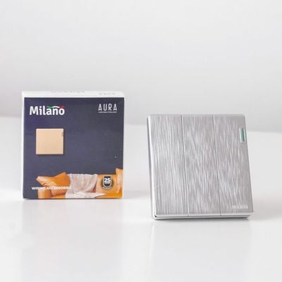 Milano 10A 3G 2W Switch Aura Slvr