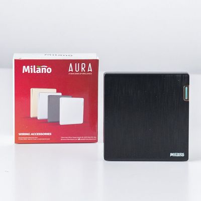 Milano 10A 1G 1W Switch Aura Blk