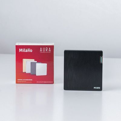 Milano 10A 1G 2W Switch Aura Blk