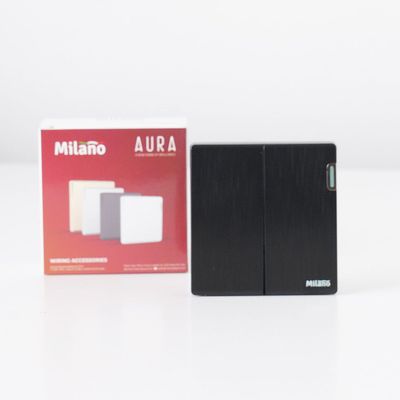 Milano 10A 2G 2W Switch Aura Blk