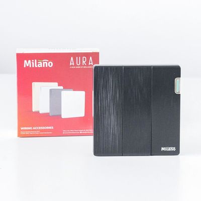 Milano 10A 3G 1W Switch Aura Blk