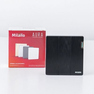 Milano 10A 3G 2W Switch Aura Blk