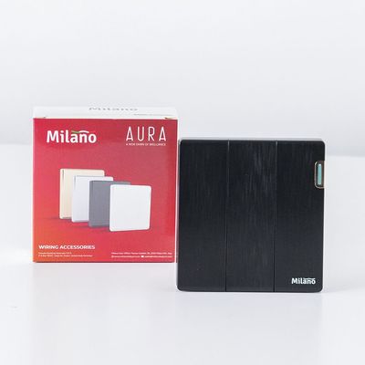 Milano 10A 3G 2W Switch Aura Blk