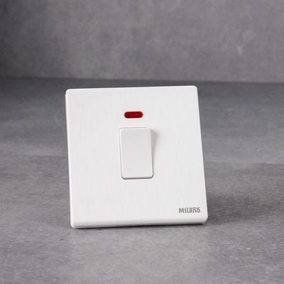 Milano 20A Dp Switch With Neon Aura Wh