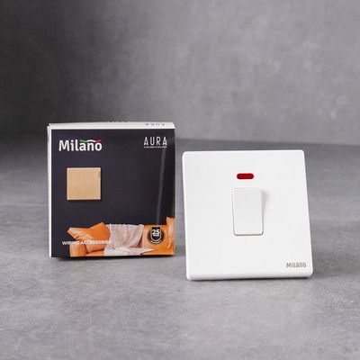 Milano 20A Dp Switch With Neon Aura Wh