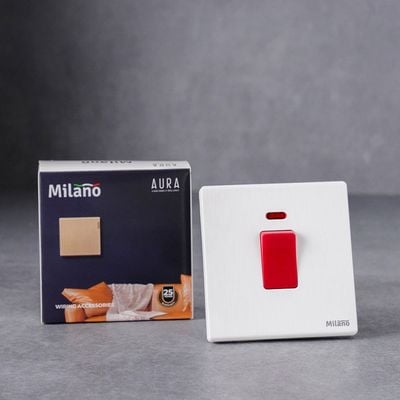 Milano 45A Dp Switch With Neon Aura Wh