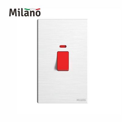 Milano 45A Dp Switch With Neon (3X6) Aura Wh