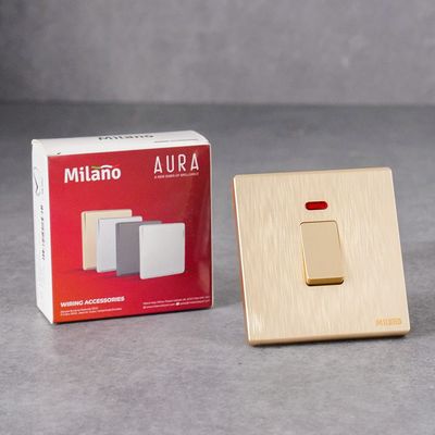 Milano 20A Dp Switch With Neon Aura Gld