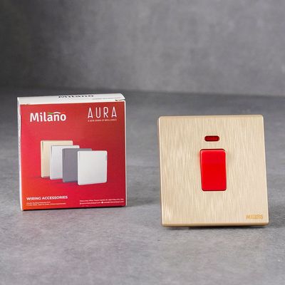 Milano 45A Dp Switch With Neon Aura Gld