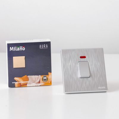 Milano 20A Dp Switch With Neon Aura Slvr