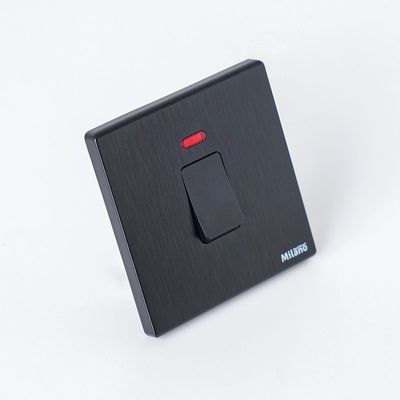 Milano 20A Dp Switch With Neon Aura Blk