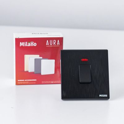Milano 20A Dp Switch With Neon Aura Blk