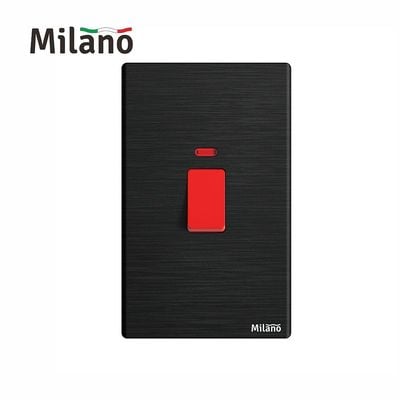 Milano 45A Dp Switch With Neon (3X6) Aura Blk