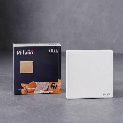 Milano Single Blank Plate Aura Wh