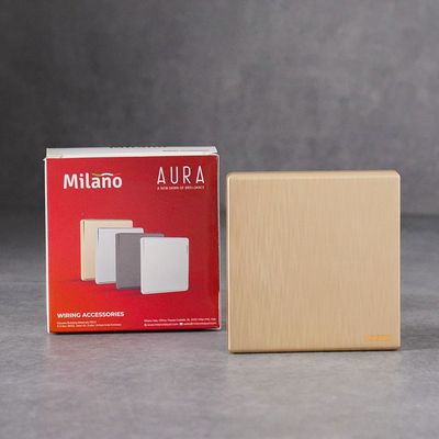 Milano Single Blank Plate Aura Gld