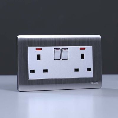 Milano 13A 2 Gang Socket With Neon Sl (B9-C14)