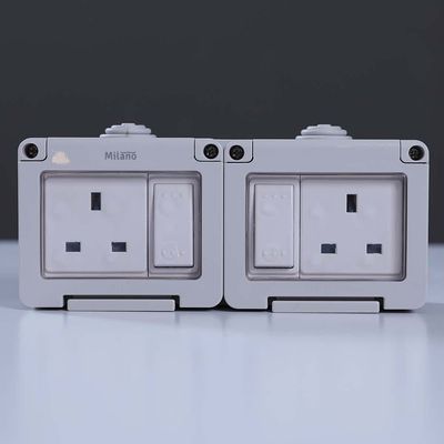 Milano Water-Proof 13A 2Gang Switched Socket Singl
