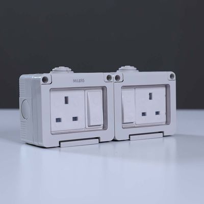 Milano Water-Proof 13A 2Gang Switched Socket Singl