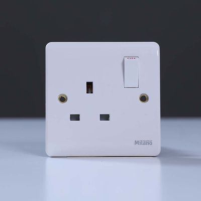 Milano 13A 1Gang Switch Socket White (V4050)