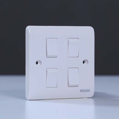 Milano 4Gang 2Way Switch (3X3) White