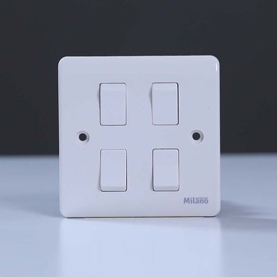 Milano 4Gang 2Way Switch (3X3) White