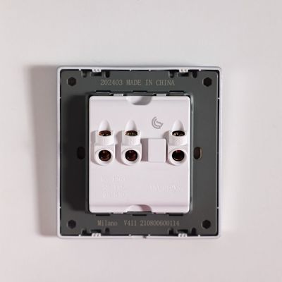 Milano 13A Socket With Neon, Dp Aura Slvr