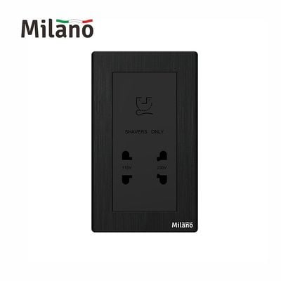 Milano Shaver Socket 3X6 Aura Blk