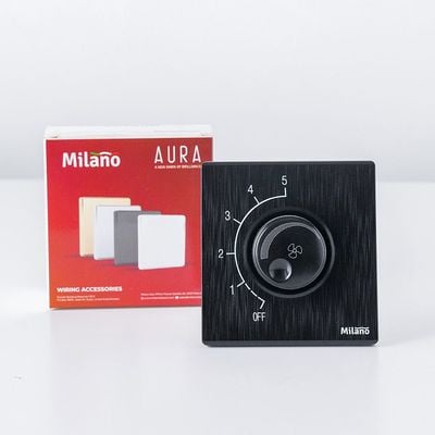 Milano 500W Step Fan Regulator Aura Blk