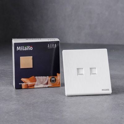 Milano Dual Data Outlet Cat6 Aura Wh