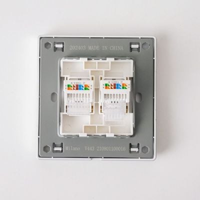 Milano Dual Data Outlet Cat6 Aura Slvr