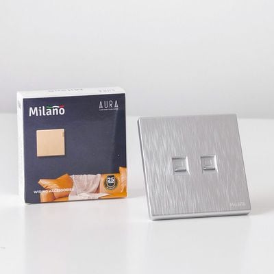 Milano Dual Data Outlet Cat6 Aura Slvr