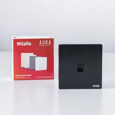 Milano Single Data Outlet Cat6 Aura Blk